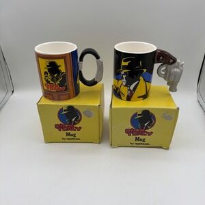 DICK TRACY & BREATHLESS  Figural Mugs  Applause 1990  mint in box